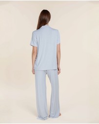 Gingerlilly - Lyon Ribbed Short Sleeve Button Up Top
