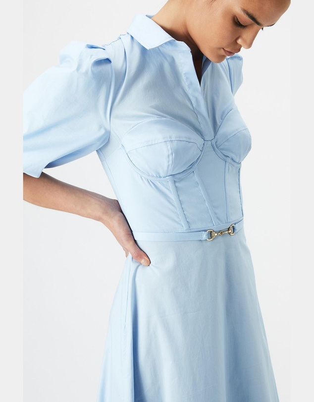 Bardot - Corset Midi Shirt Dress