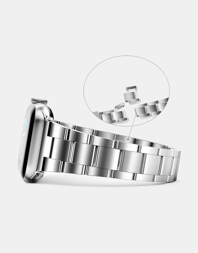 Friendie - Stainless Steel Link Bracelet Band - The Sydney - Apple Watch Compatible