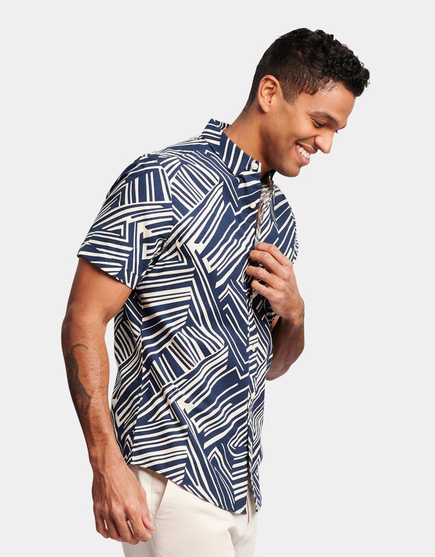 Brooksfield - Abstract Print Casual Shirt