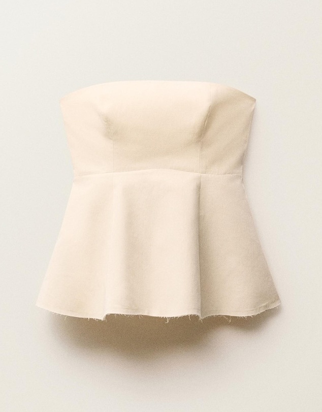 M.N.G - Dama Strapless Top With Ruffle