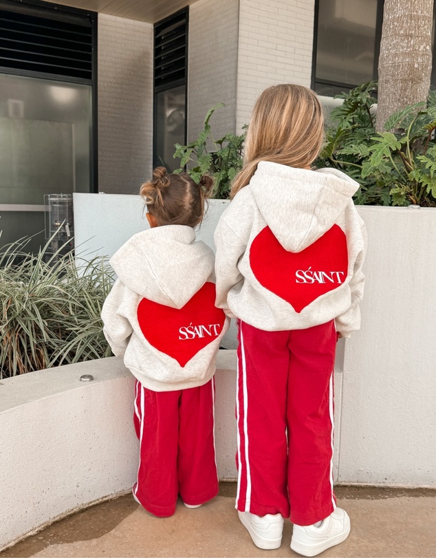 SSAINT - Kids Grey Heart Hoodie