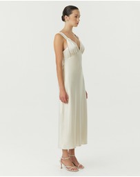 Third Form - Satin Gather Bra Bias Slip Dress