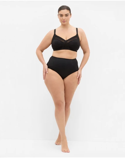 City Chic - Plus size Luxe Microfibre Wireless Bra - black