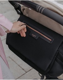 Storksak - Stroller Organiser Luxe Black & Rose Gold