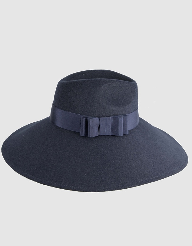 Max Alexander - Wide Brim Navy Winter Hat