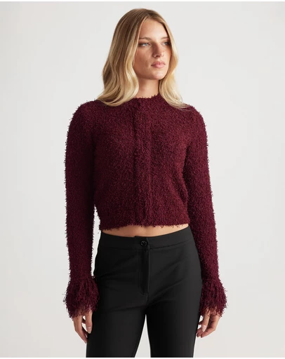 Decjuba - Morgan Fringe Cuff Cardigan
