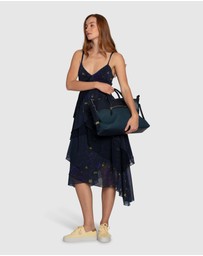 Belle & Bloom - Charmed Floral Print Ruffle Midi Dress