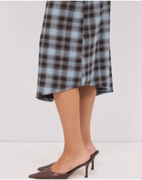 Calli - Lucy Check Asym Midi Skirt