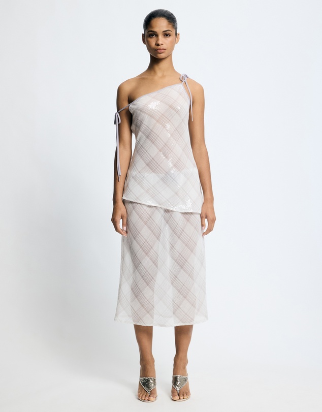 Lover - Venus Sequin Check Skirt