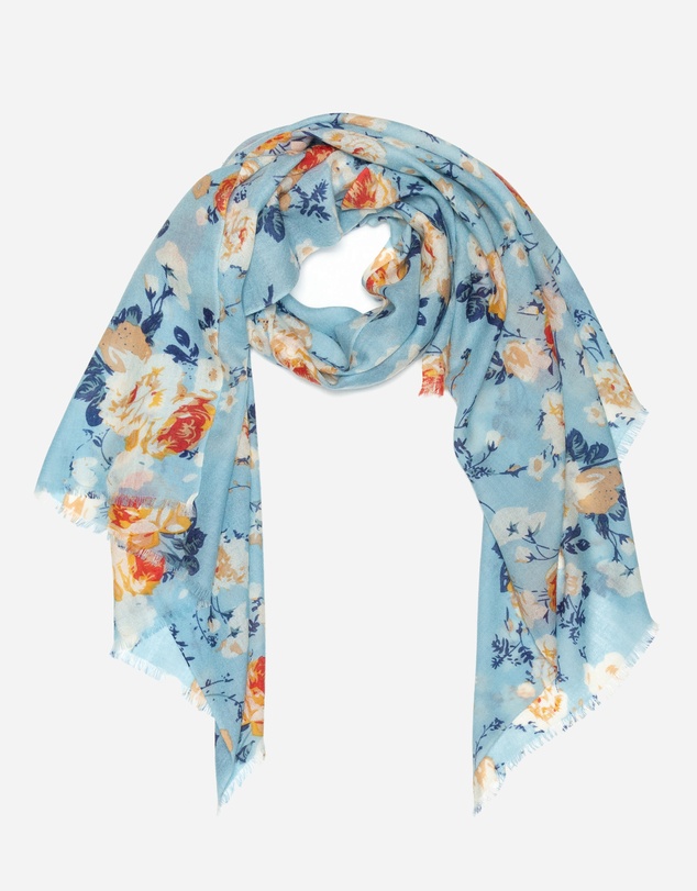Ozwear Connection Uggs - 100% Australian Wool Print Scarf Blue