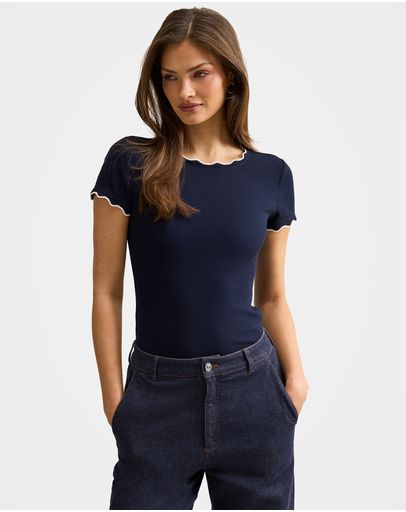 Navy  &  Porcelain