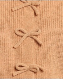 Petal & Pup - Wilde Bow Front Cardigan - Camel