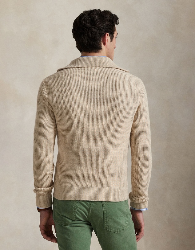 Polo Ralph Lauren - Waffle Wool-Cotton Quarter-Zip Sweater