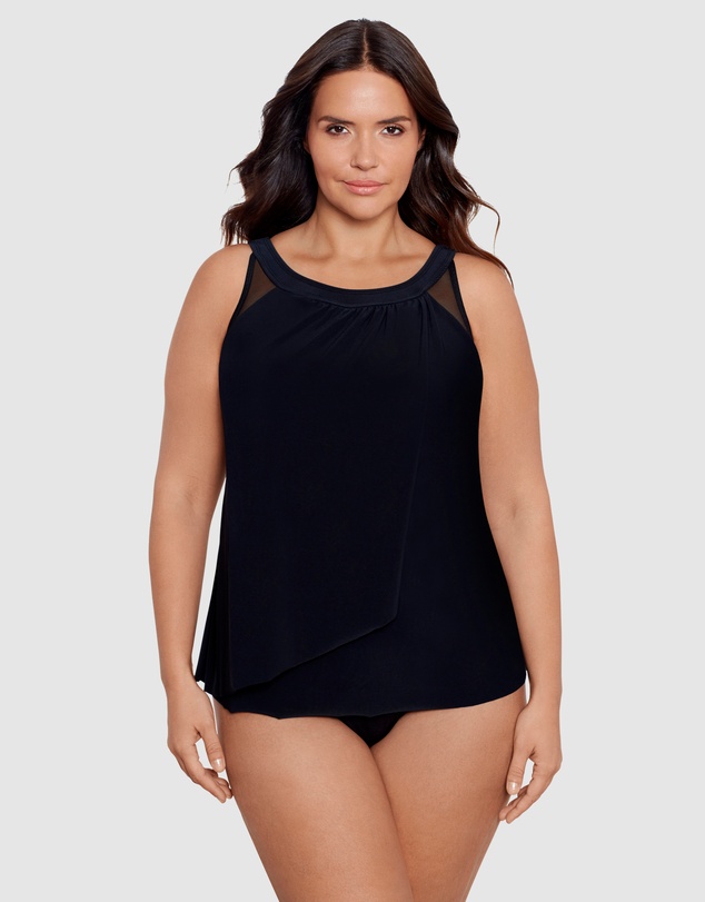 Miraclesuit Swimwear  - Illusionists Ursula High Neck Underwired Plus Size Tankini Top