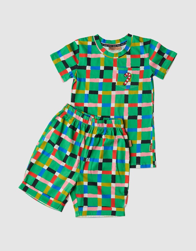 Kip&Co - Christmas Organic Cotton Short Sleeve Tee & Shorts Pyjama Set - Teens