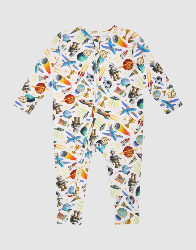 Fleur Harris - 'Outer Space' Timeless Coverall in Cloud White