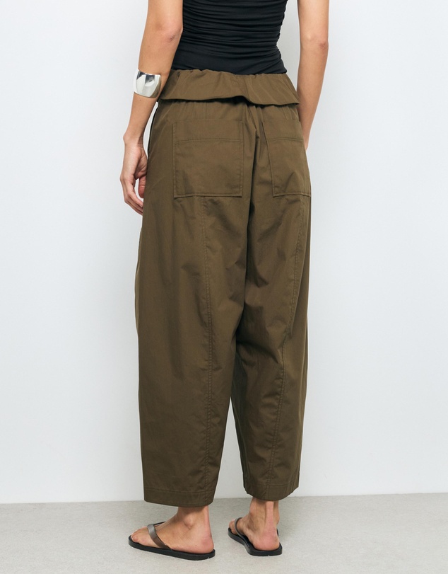 AERE - Nina Cotton Foldover Barrel Pants