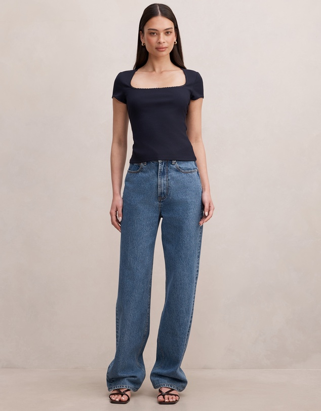 Forever New - Esther Scoop Neck Trim T-shirt
