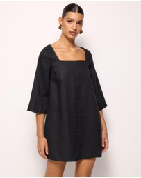 AERE - Nora Linen Mini Shift Dress