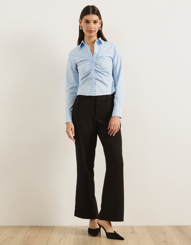 Atmos&Here - Mia Straight Leg Tailored Pants With Piping Detail