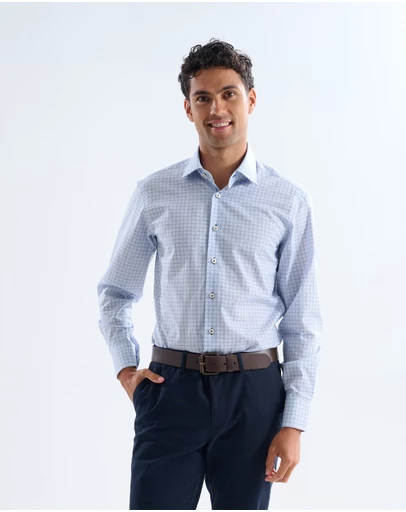 3 Wise Men - 3 Wise Men Whitmore Blue Print Shirt