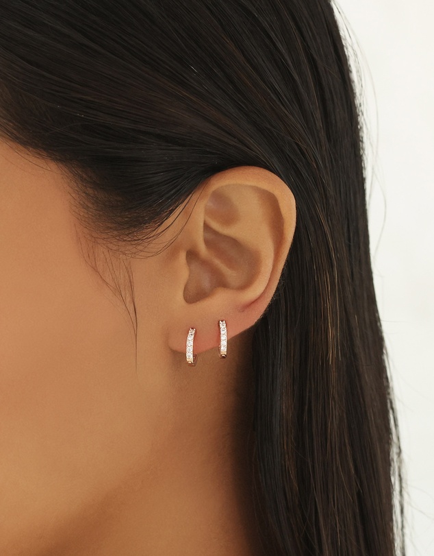 The Silver Collective - Jet Earrings Rose Gold