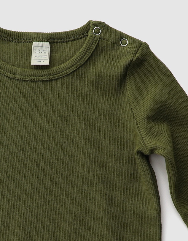 WITH LOVE FOR KIDS - Basics Thick Ribbed Long Sleeve Top - Kids