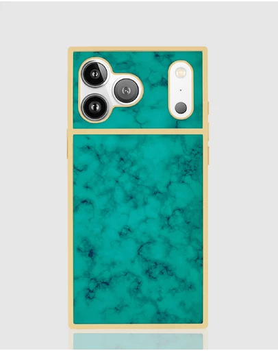 Flaunt - Flaunt Square Gilded Turquoise MagSafe Case for iPhone 18 Pro Max / 17 Pro Max