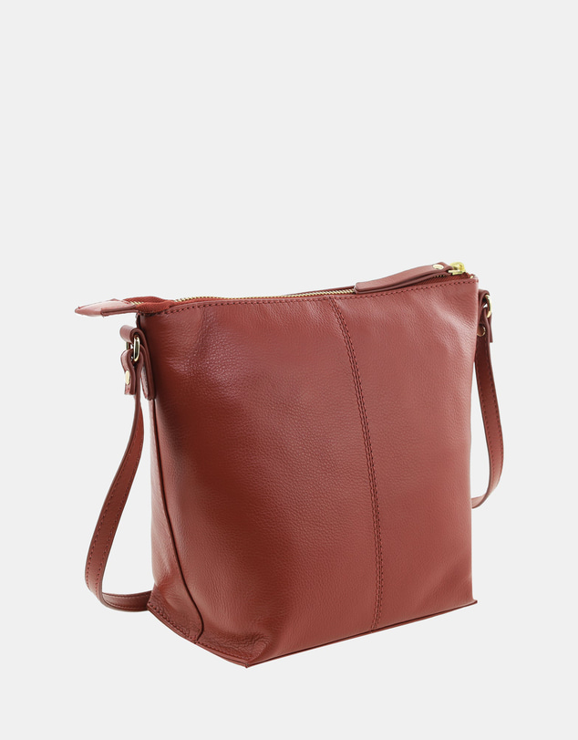 Pierre Cardin - Pierre Cardin Genuine Leather Bucket Crossbody Bag