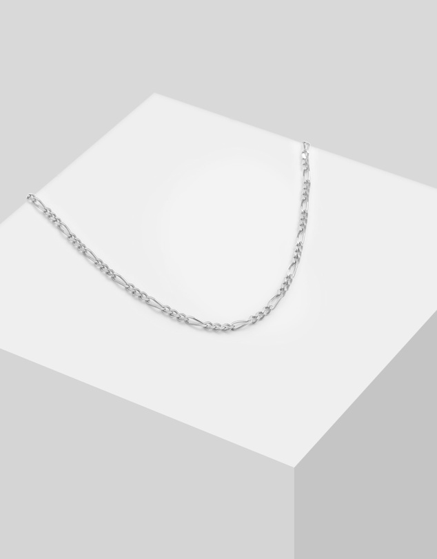 Kuzzoi - ICONIC EXCLUSIVE - Classic Figaro Chain Necklace in Oxidised 925 Sterling Silver