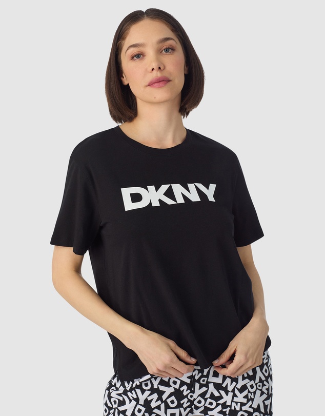 DKNY - Logo Print Cotton Jersey Short Sleeve T-Shirt & Pant Pyjama Set