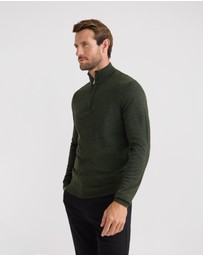 Oxford - Merino Zip Neck Pure Wool Pullover