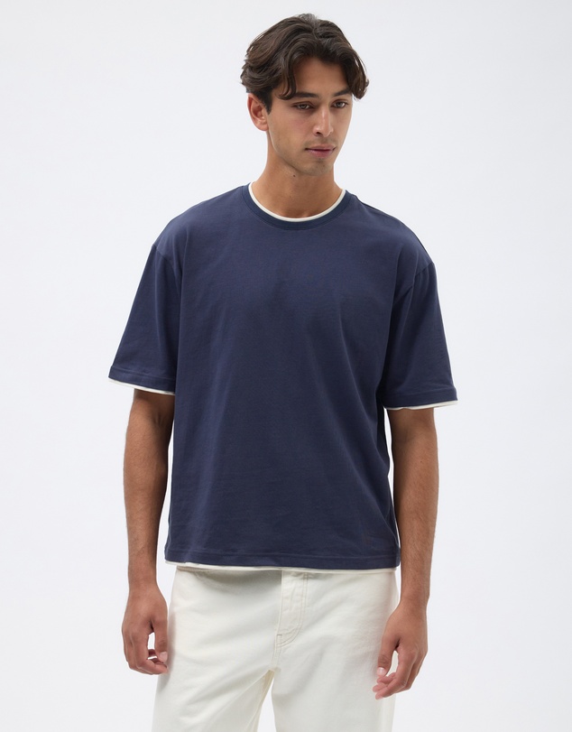 AERE - Contrast Layered T Shirt