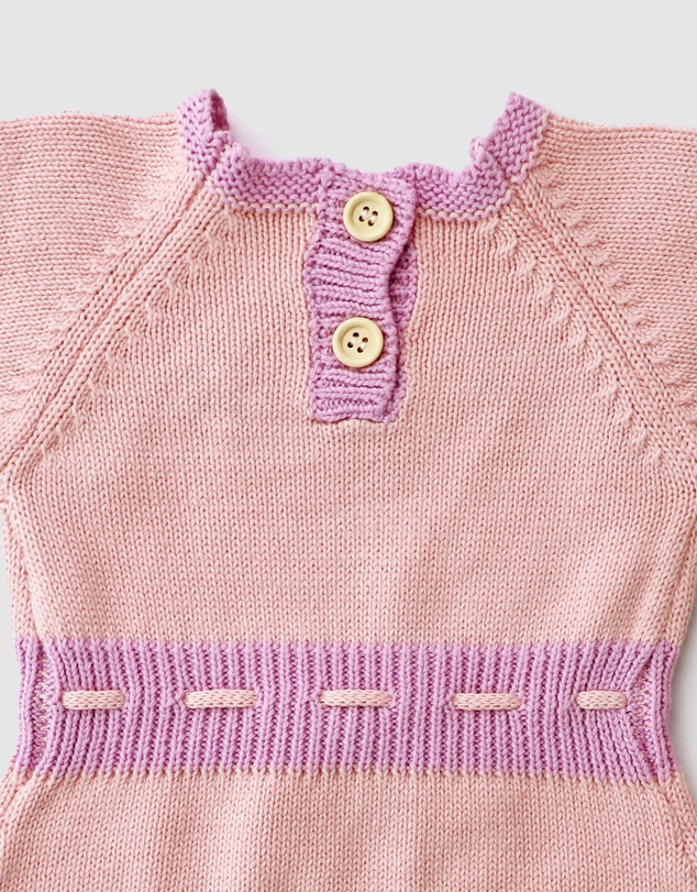 WITH LOVE FOR KIDS - Long Sleeve Knitted Romper - Babies