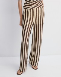 M.N.G - Striped Openwork Knit Pants