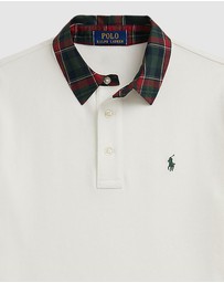 Polo Ralph Lauren - Plaid-Collar Cotton Mesh Polo Shirt - ICONIC EXCLUSIVE - Teens