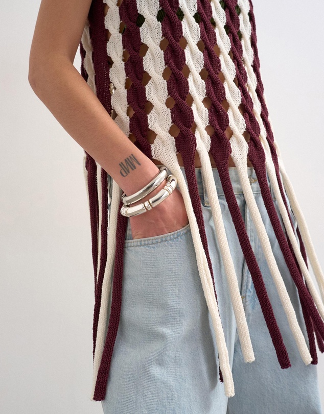 TOPSHOP - Fina Knitted Cable Tassel Tank