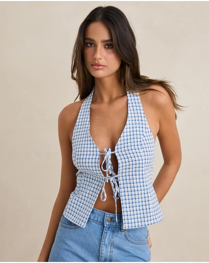 Rhythm - Louise Tie Front Halter Top