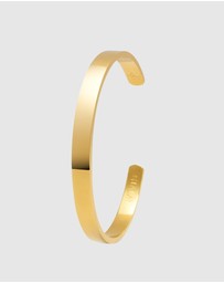 Nialaya Jewellery - Men's Gold Open Cuff Bangle