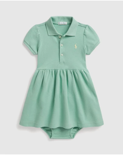Polo Ralph Lauren - Stretch Mesh Polo Dress & Bloomers Set - Babies