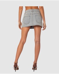 EDIKTED - Rumble Washed Denim Mini Skirt