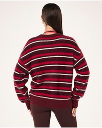 P.E Nation - Sable Stripe Knit Bomber Jacket