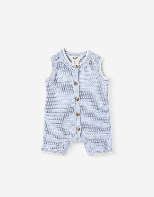 Cotton On Kids - Baby Organic Knit Sleeveless Playsuit