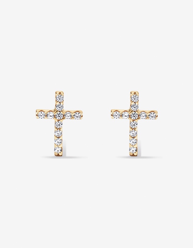 Michael Hill - Cross Necklace and Earring Set in 18kt Vermeil with Cubic Zirconia