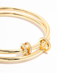 Lovisa - Gold Plated Layered Rondell Bangle