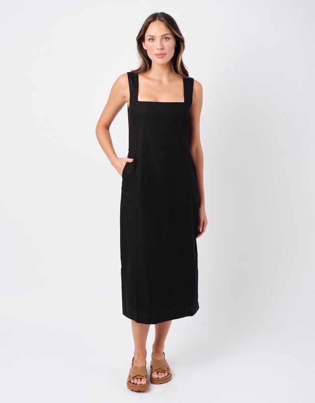 UNE PIECE - Square Neck Linen Midi Dress