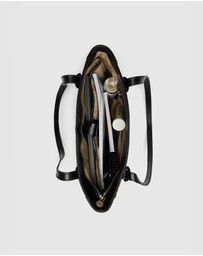 Florence - The Amelia Black Leather Tote Work Bag