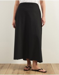 Atmos&Here Curvy - Celina Linen Blend Midi Skirt