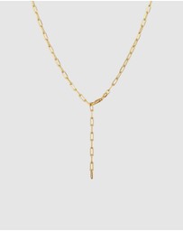 Elli Jewelry - Necklace Y-chain Links Oval Coarse Timeless in 925 sterling silver Gold Plated